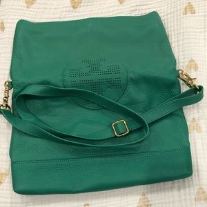 Tory Burch Turquoise bag w gold hardware